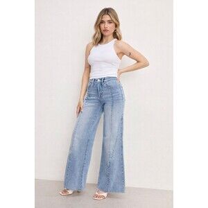 GOOD AMERICAN Good Petite Palazzo Jeans 20 High Rise Wide Leg GPPMSD15T-1957